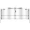 vidaXL Doppeltor WOERDEN 400 x 224,5 cm Stahl Grau Abschlie&szlig;bar