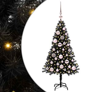 vidaXL Weihnachtsbaum mit 150 LEDs mit St&auml;nder Schwarz 120 cm PVC