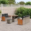 vidaXL Gartensofa-set mit Kissen 10 pcs Grau Poly-Rattan