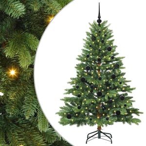 vidaXL K&uuml;nstlicher Weihnachtsbaum mit 150 LEDs Gr&uuml;n 150 cm PE und PVC