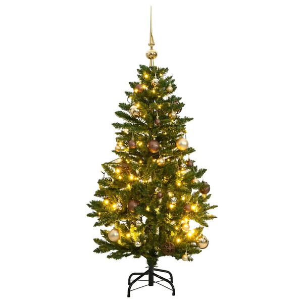 vidaXL K&uuml;nstlicher Weihnachtsbaum Klappbar 150 LEDs & Kugeln 150 cm