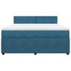vidaXL Boxspringbett mit Matratze Blau 180x200 cm Samt