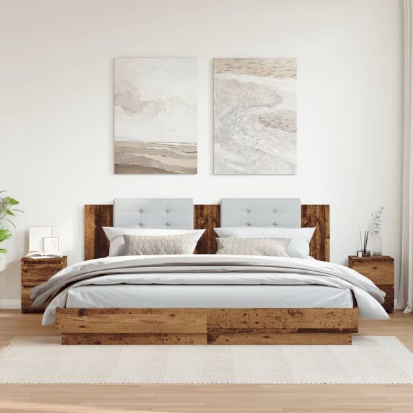 vidaXL Nachttische 2 Stk. Altholz-Optik 30&times;30&times;40 cm Holzwerkstoff