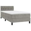 vidaXL Boxspringbett mit Matratze Hellgrau 100x200 cm Samt
