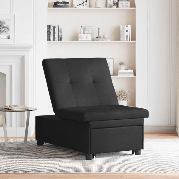 vidaXL Pull-Out Schlafsofa 67cm Schwarz Mikrofaser
