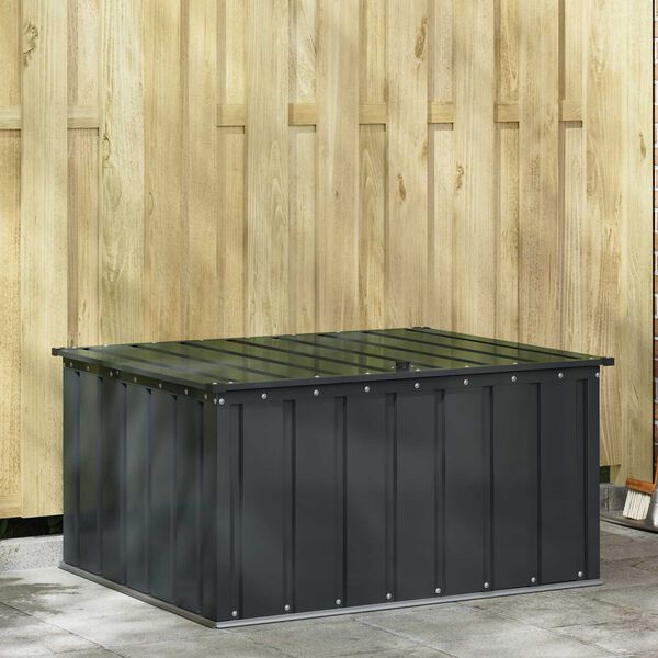vidaXL Gartenlagerbox Schwarz 101 x 82 x 50 cm Stahl