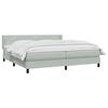 vidaXL Boxspringbett mit Matratze Hellgrau 180x210 cm Samt