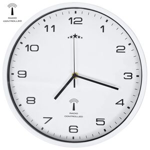 vidaXL Funkwanduhr mit Quarzwerk 31 cm Wei&szlig;