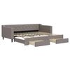 vidaXL Tagesbett Ausziehbar mit Schubladen Taupe 90x200 cm Stoff