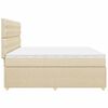 vidaXL Boxspringbett mit Matratze Creme 200x200 cm Stoff
