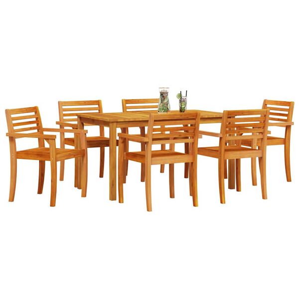 vidaXL Garten Essgruppe 7 pcs Braun Akazie Massivholz