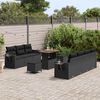 vidaXL Garten-Sofa-Set mit Kissen mit Speicher 10 pcs Schwarz