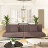 vidaXL Schlafsofa 2-Sitzer mit 2 Kissen Taupe Stoff