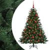 vidaXL K&uuml;nstlicher Weihnachtsbaum mit Weihnachtskugel 120 cm 150 LEDs