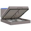 vidaXL Ottoman-Bett mit Matratze und LED Taupe 140 x 190 cm Stoff