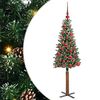 vidaXL Schlanker Weihnachtsbaum mit 150 LEDs Grün und Weiß 150 cm