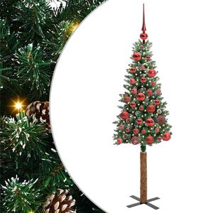 vidaXL Schlanker Weihnachtsbaum mit 150 LEDs mit St&auml;nder Gr&uuml;n 150 cm