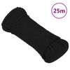 vidaXL Arbeitsseil Schwarz 5 mm 25 m Polyester