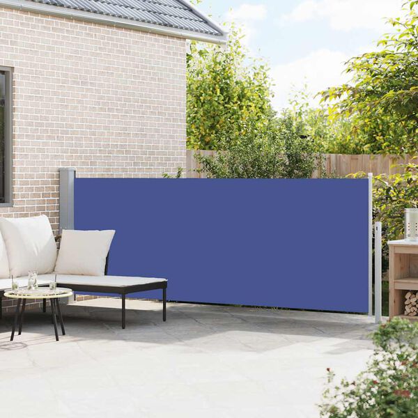 vidaXL Ausziehbare Seitenmarkise 140&times;500 cm Blau