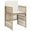 vidaXL 9-tlg. Garten-Essgruppe mit Kissen Beige Poly Rattan