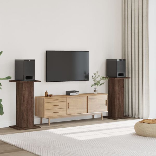 vidaXL Lautsprecherst&auml;nder 2 Stk. Braun Eichen-Optik 30x30x80 cm