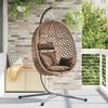 vidaXL H&auml;ngendes Ei-Stuhl Kaffeebraun 104 x 100 x 191 cm Poly-Rattan