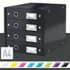 Leitz Schubladenbox WOW Schwarz 4 Schubladen