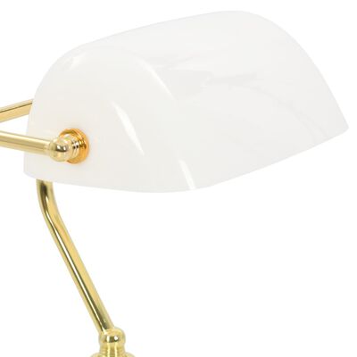 vidaXL Banker-Schreibtischlampe 40 W Weiß und Golden