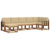 vidaXL Outdoor-Sofagarnitur 7 Stk. Natur und Beige