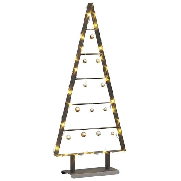 vidaXL Metall Weihnachtsbaum mit Ständer Schwarz 90 cm Stahl