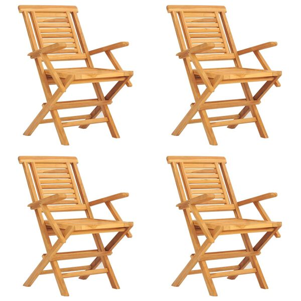 vidaXL 5-tlg. Garten-Essgruppe Massivholz Teak