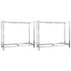 vidaXL Reifenregale mit 2 B&ouml;den 2 Stk. Silbern 110x40x110 cm Stahl
