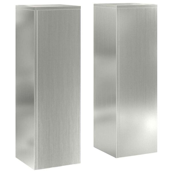 vidaXL Pflanzenständer 2 pcs Silber 24 x 24 x 75 cm Verzinkter Stahl