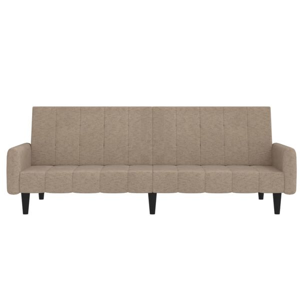 vidaXL Schlafsofa 2-Sitzer Taupe Mikrofasergewebe