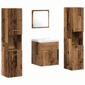 vidaXL Badezimmerm&ouml;bel-Set 4 stk. Altholz 41 x 38,5 x 46 cm