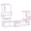 vidaXL 4-tlg. Wohnwand mit LED-Beleuchtung Wei&szlig; Holzwerkstoff