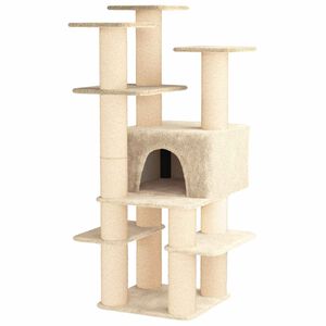 vidaXL Katzennbaum mit Sisal-Kratzs&auml;ulen Creme 161 cm