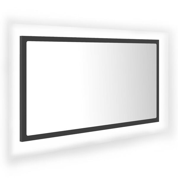 vidaXL LED-Badspiegel Grau 80x8,5x37 cm Acryl