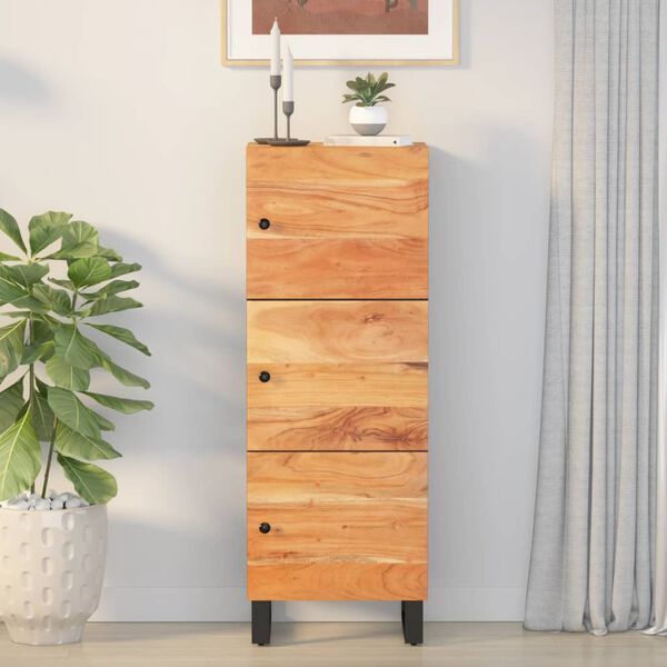 vidaXL Highboard mit 3 T&uuml;ren 40x33x110 cm Massivholz Akazie & Eisen