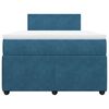 vidaXL Boxspringbett mit Matratze Blau 120x190 cm Samt