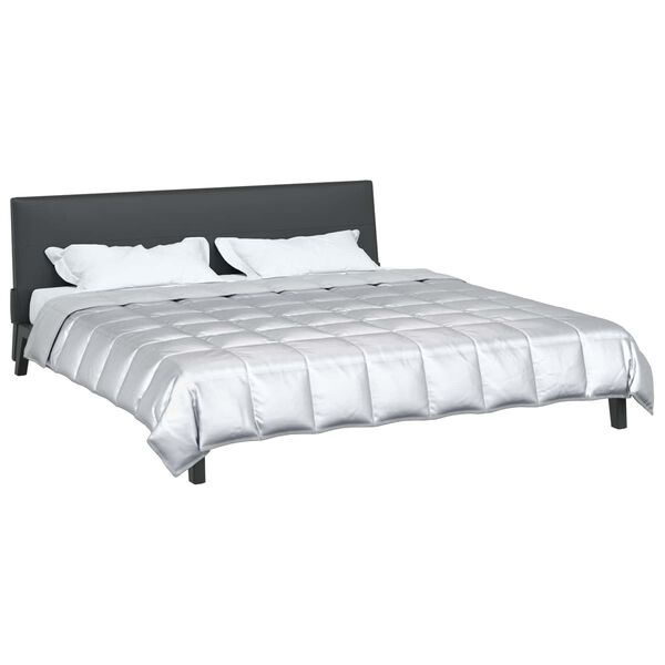 vidaXL Sommerdecke Silber 220 x 240 cm Satin und Mikrofaser