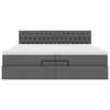 vidaXL Ottoman-Bett mit Matratze Dunkelgrau 200x200 cm Stoff