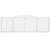 vidaXL Gabionen mit Hochbogen 8 Stk. 400x30x120/140cm Verzinktes Eisen