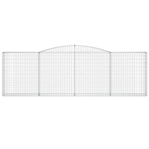 vidaXL Gabionen mit Hochbogen 8 Stk. 400x30x120/140cm Verzinktes Eisen