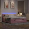 vidaXL Ottoman-Bett mit Matratzen & LEDs Rosa 200x200 cm Samt