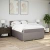 vidaXL Boxspringbett mit Matratze Taupe 160x200 cm Stoff