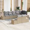 vidaXL Gartensofa-set mit Kissen 8 pcs Beige und Grau Poly-Rattan