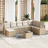 vidaXL Sofa Set mit Kissen 9 pcs Beige und Wei&szlig; Poly-Rattan