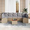 vidaXL Gartensofa-set mit Kissen 8 pcs Beige Poly-Rattan