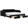 vidaXL Tagesbett Ausziehbar mit Schubladen Schwarz 90x200 cm Stoff